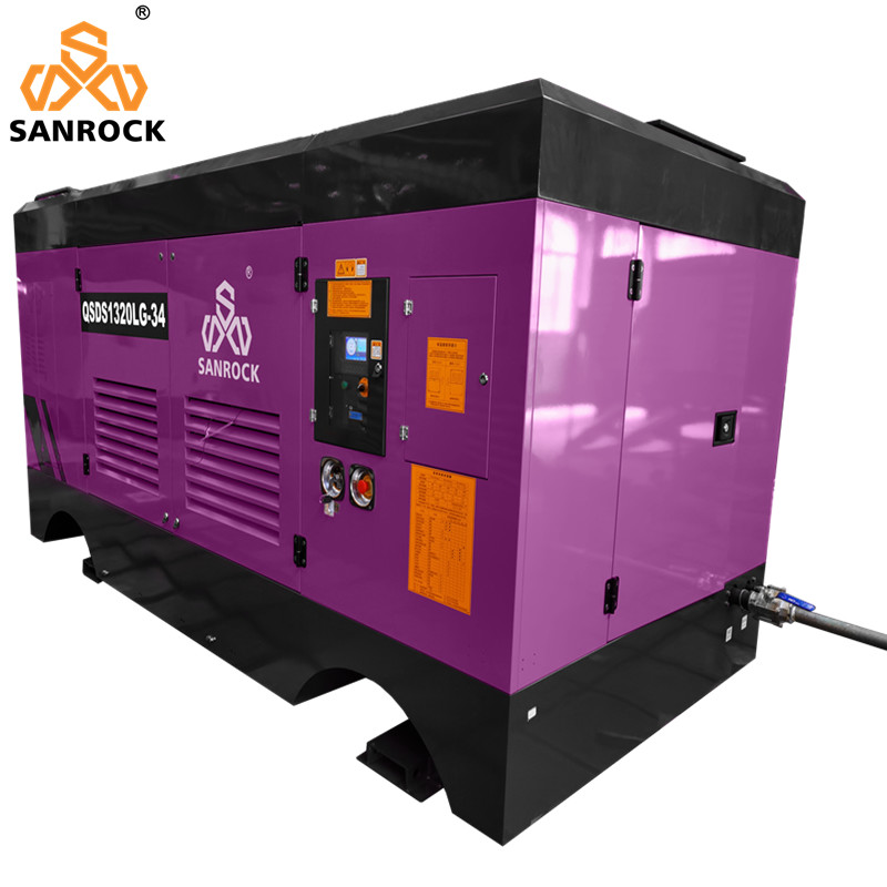 Diesel Screw Air Compressor Machine 34Bar High Pressure Screw Air Compressor For Sale