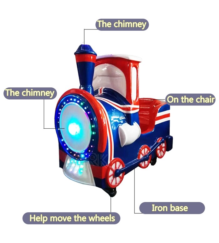 60W Amusement Park Kiddie Ride Fiberglass Electric Ride British Style Little Train