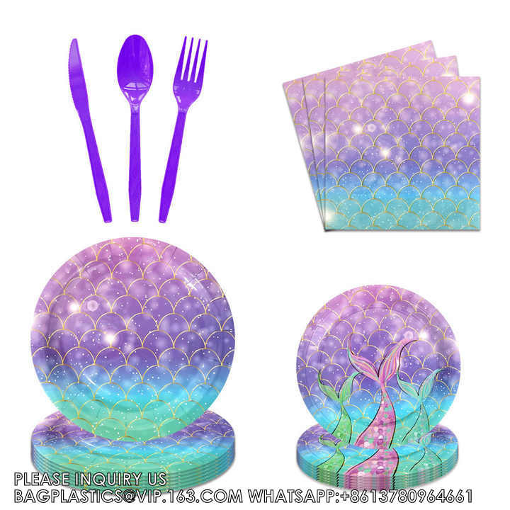 Mermaid Birthday Decoration Backdrop Purple Mermaid Under The Sea Happy Birthday Party Background Decorations