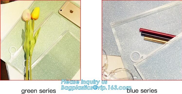 pvc Zip lockkk document file bag,Three-dimensional PVC Document Bag File Zipper Bag with Front Label Pocket bagplastics pac