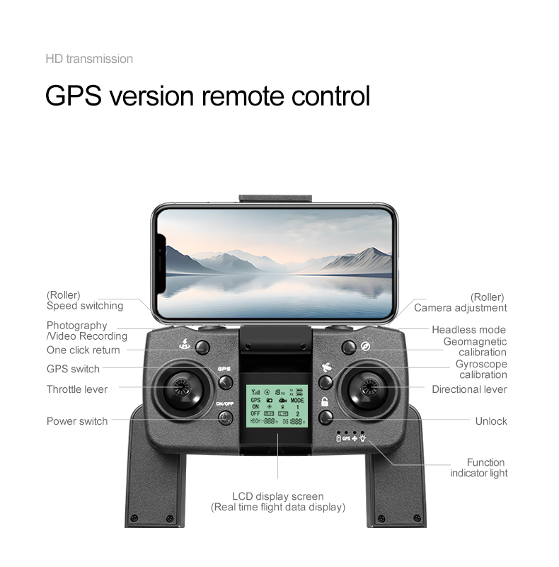 Rg700 Hd 4k Dual Camera Drone with Gps Wifi Transmission and Four Side Obstacle Avoidance Beginner Operator Skill Level