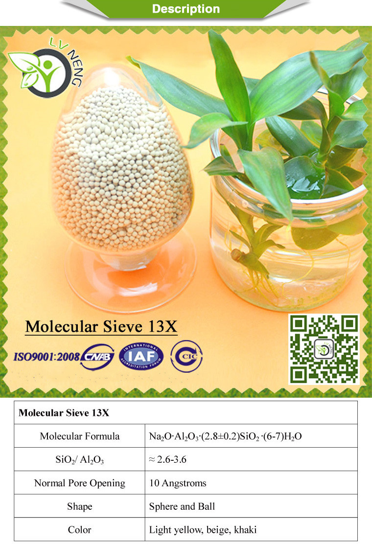 Gas Separation 13X Molecular Sieves Desiccant Size 1.6-2.5mm SGS Certified