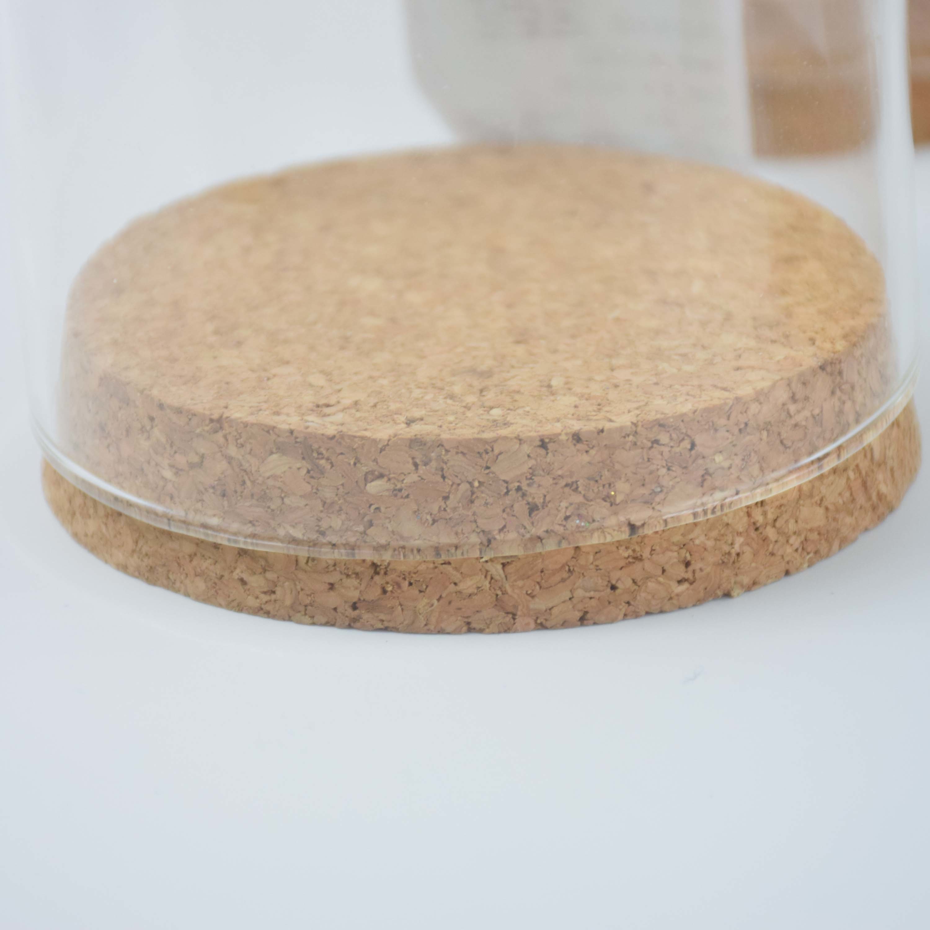 FSC OEM Decor Natural Cork Lids Glass Dome Cork Base Nontoxic