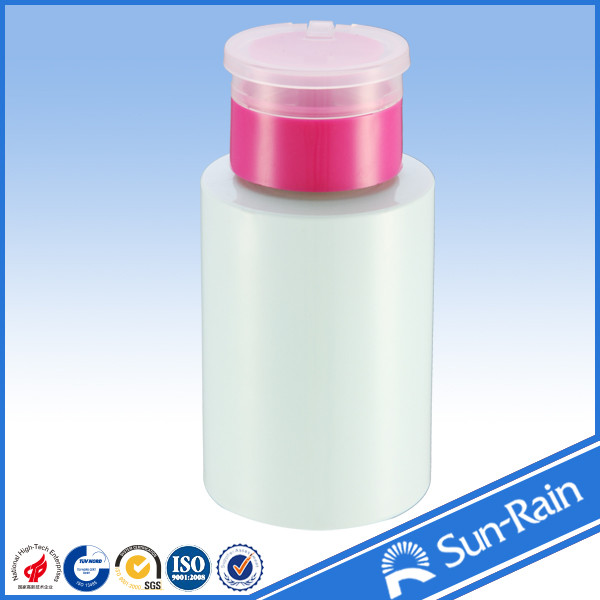 Plastic Empty nail polish remover pump dispenser bottle for cosmetic packaging
