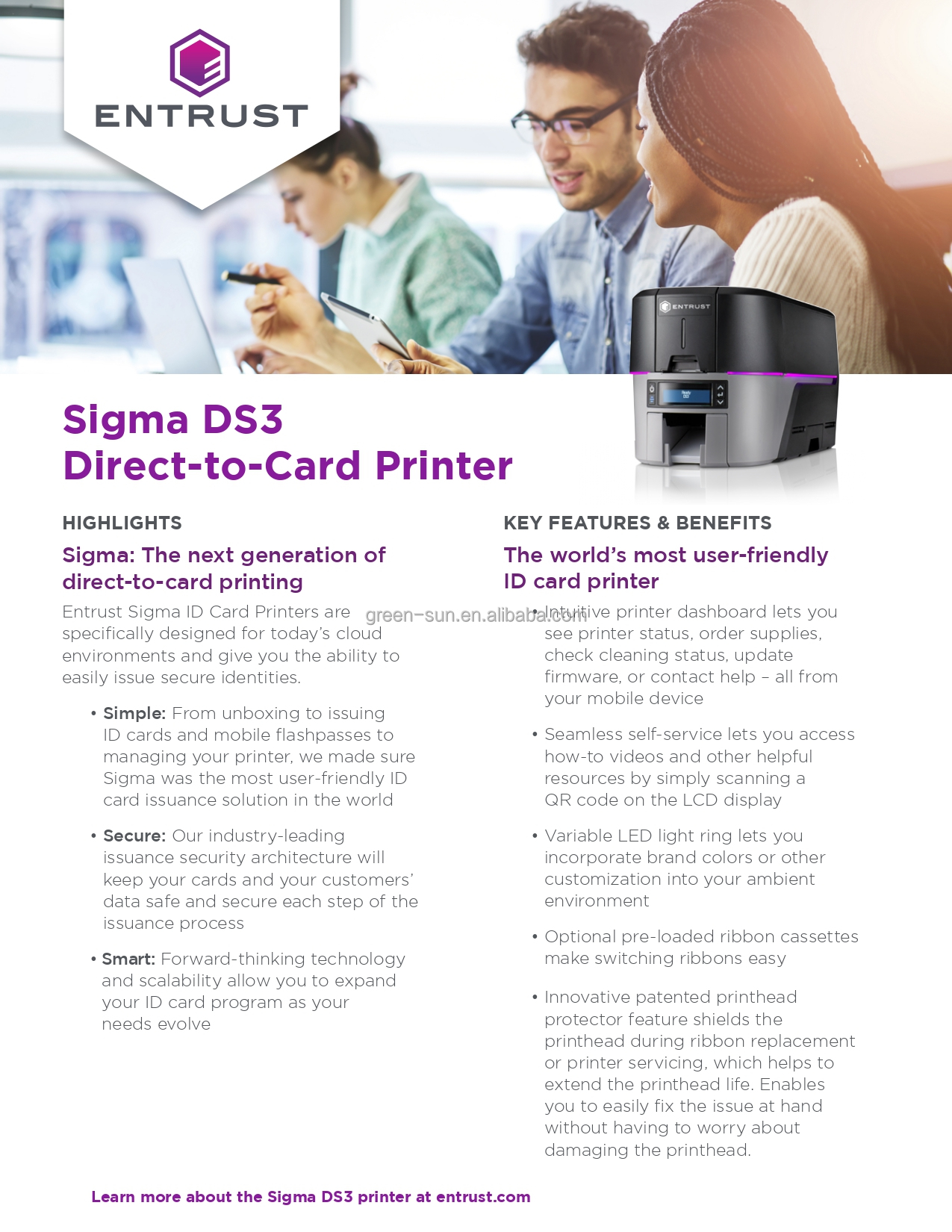 Smart Choice Entrust Sigma DS3 Single Sided Smart Business ID Card Printer with SDK
