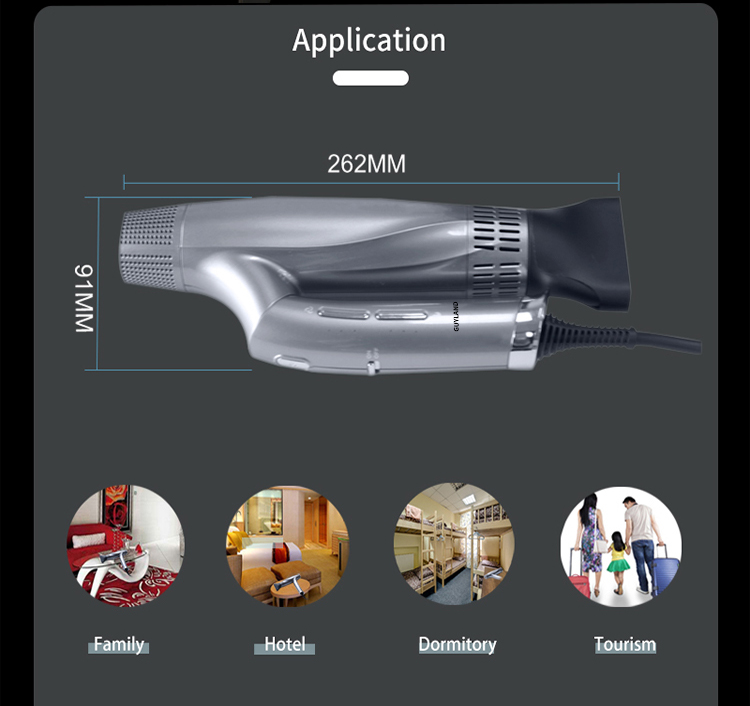 Powerful 1600W AC Motor Electric Hair Dryer Positive & Negative Ion With Diffuser