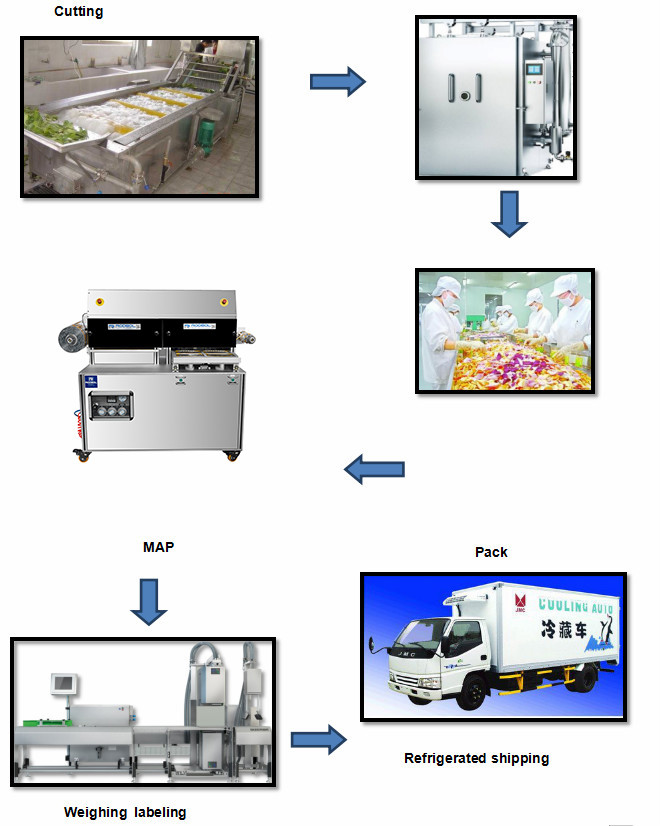 Vertical Style Fruit Vegetable Packing Machine MAP Tray Sealing Equipment