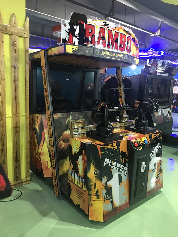 55" LCD RAMBO2 Shooting Arcade Machines For Kids / Light Gun Arcade Cabinet