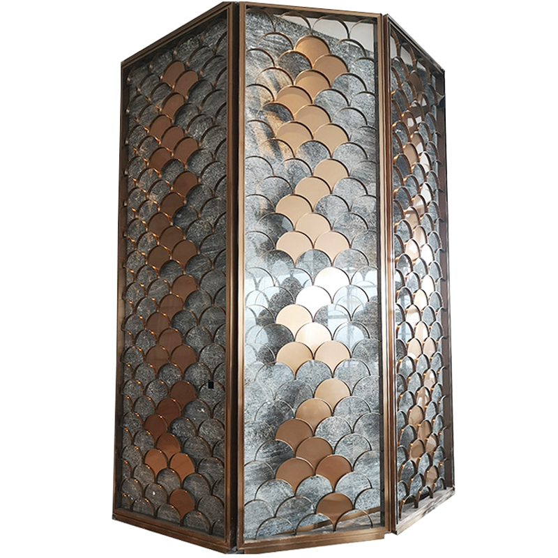 Custom metal stainless steel screens waveshape decorative room divider
