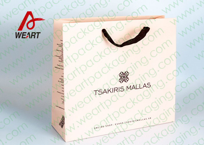 Shirt Shop Black Custom Branded Paper Bags With Logo Matte Lamination Suface