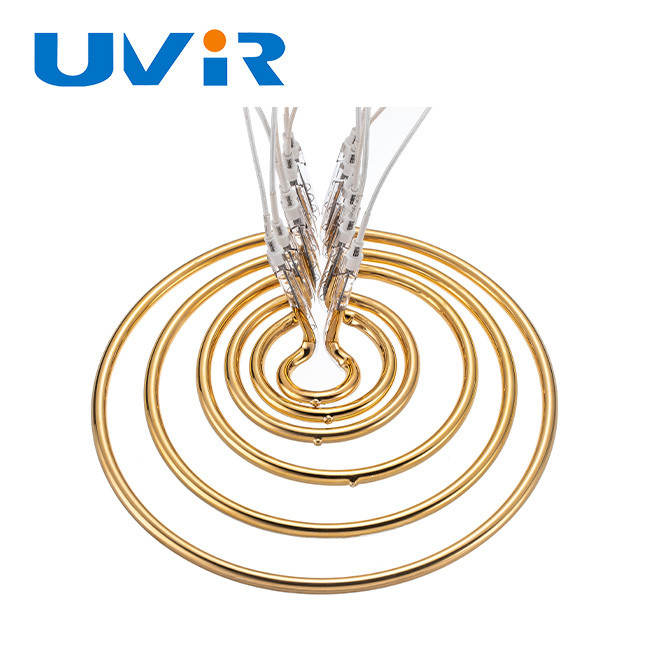 Gold coating Circular Infrared Heater Tube halogen Tungsten Filament lamp tube