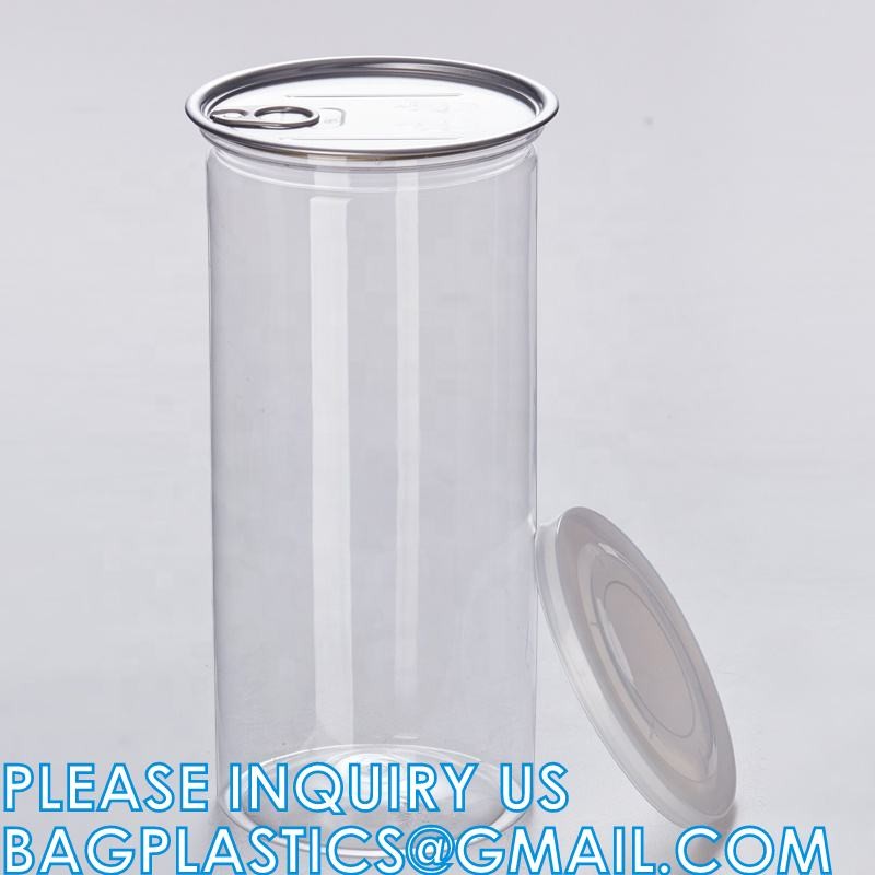 Multi Sizing 180ml To 2500ml Plastic Pop Top Cans For Food With Easy Open Lids
