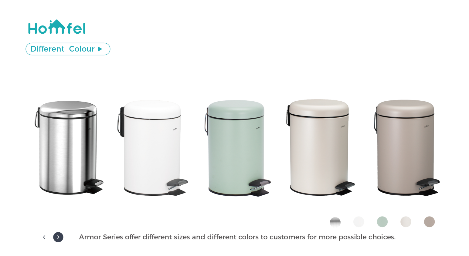 Baby Care Room BSCI Household Pedal Bin Round Stainless Steel Trash Bin With Thin Lid Trash Can 3L/5L/12L/20L/30L
