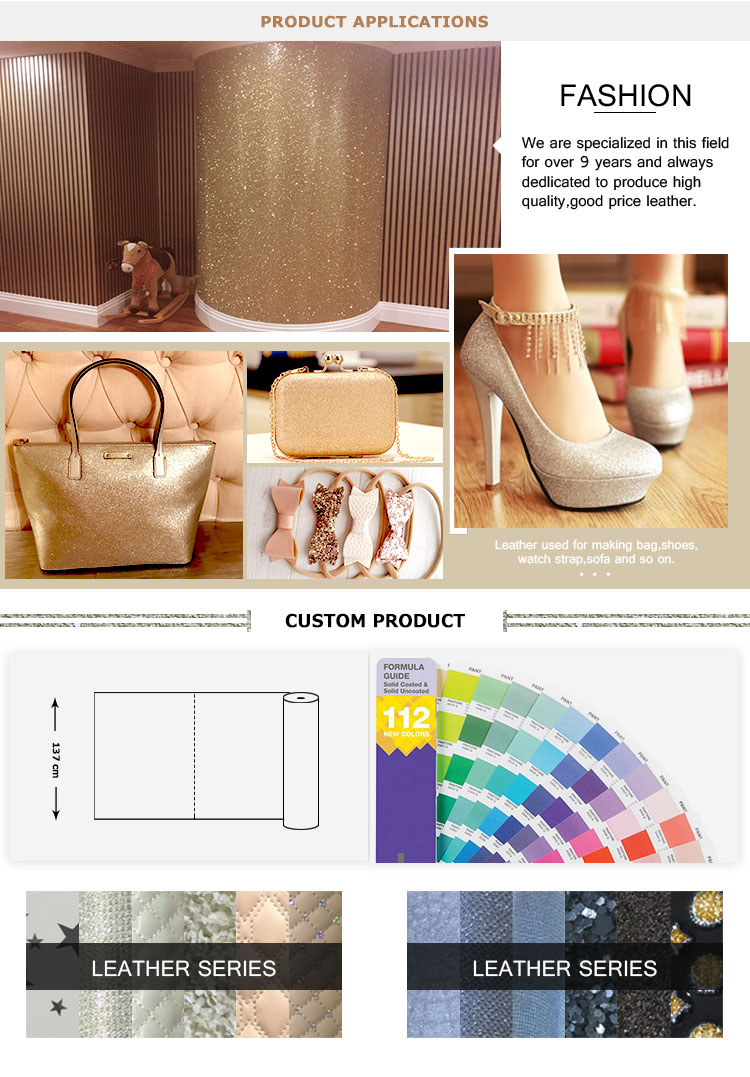 Garment Glitter Effect Wallpaper Fashionable Customized Color Anti Bacteria