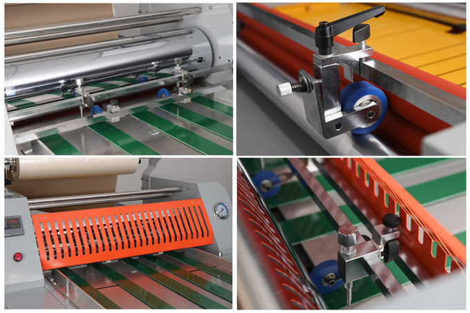 Steel Roller Dia200mm Book Lamination Machine , 160C Paper Roll Lamination Machine