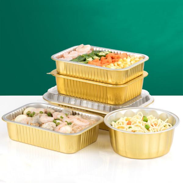 Square Aluminum Foil Customize Packing Boxes Disposable Takeaway Aluminum Food