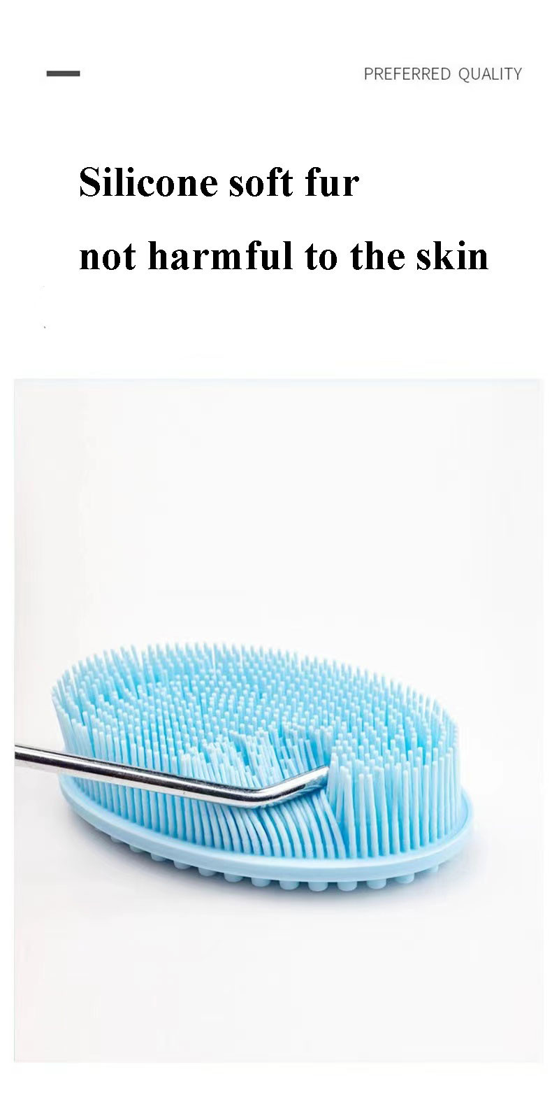 Household Silicone Shower Brush Double Sided Rubber Silicone Cleaning Tools for Back Massage