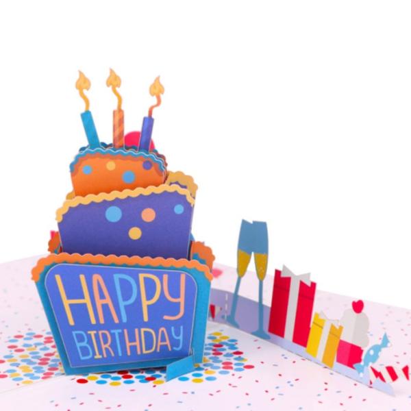 Blank 3D Paper Greeting Cards Colorful Birthday Three - Dimensional Message