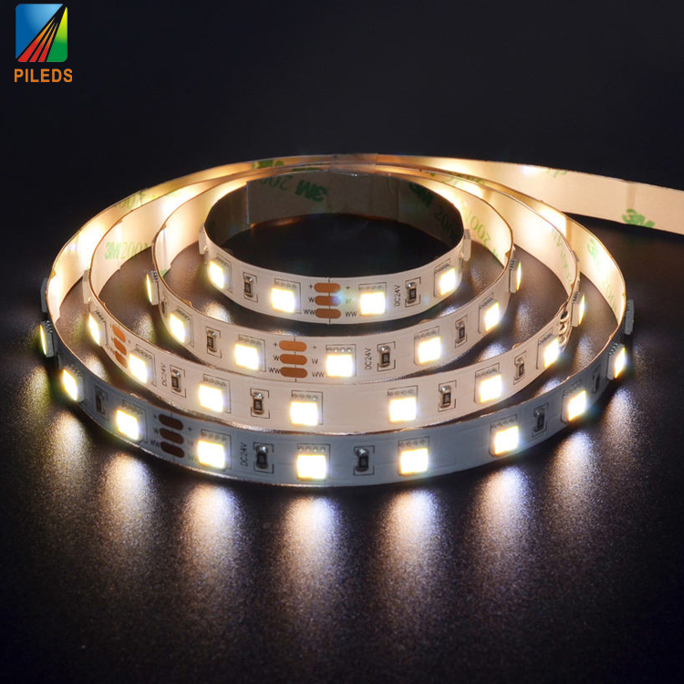 CCT LED Strip Lights 5050 300 LEDs Warm/White Double Color Temperature Tape Light Strips for Automotive Marine