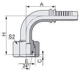 with Best Price for Sale Metric Female Flat Seat 90 Elbow Hydraulic Hose Connectors and Fittings 20591