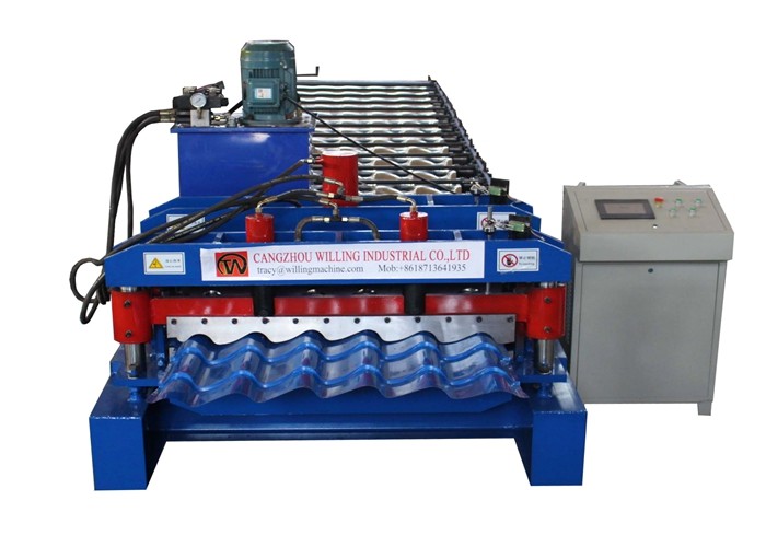 Outdoor Decorative Glazed Tile Roll Forming Machine 0.5-0.6mm Thickness