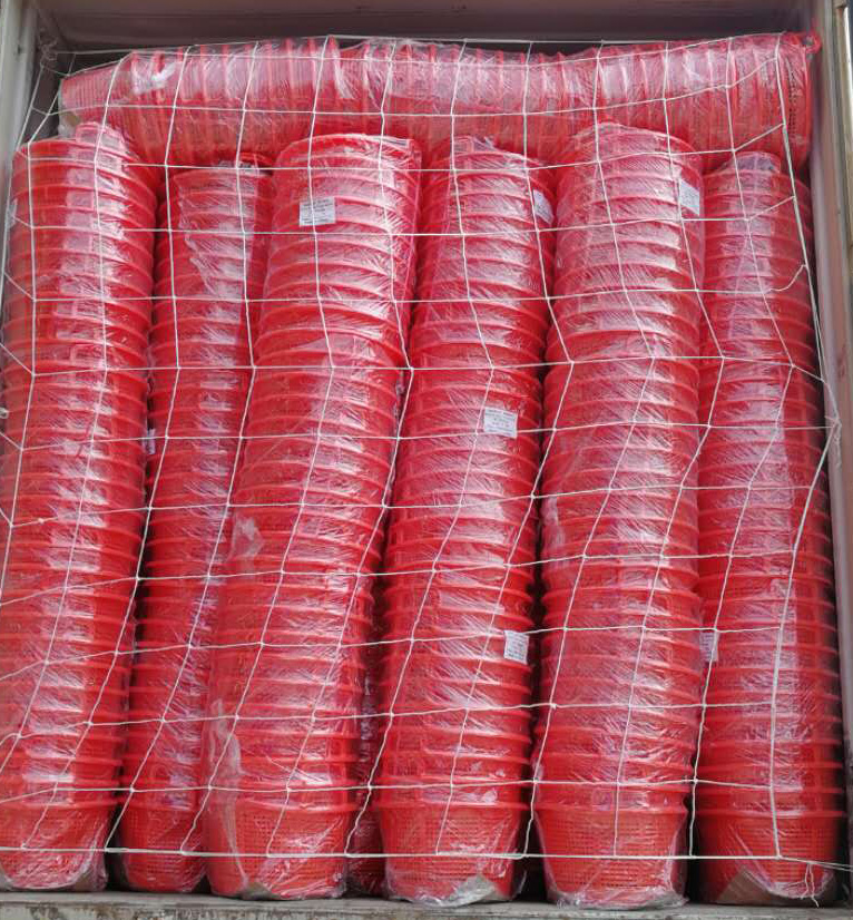 Small Stackable Plastic Fruit Baskets With Handles Main Orange