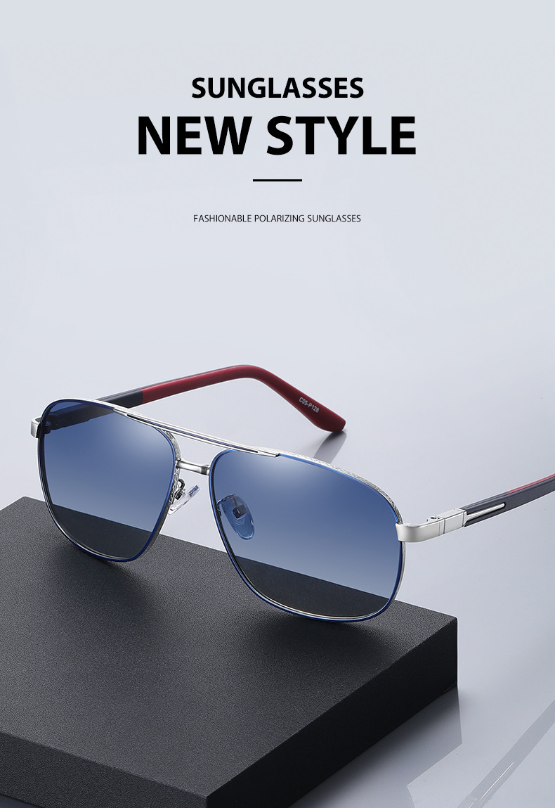 Custom metal polarized sunglasses 5.70 Inches , Men Women Universal Eyewear