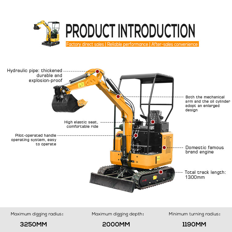 1.8 ton Mini Small Crawler Excavator with 1100mm Track Gauge at Mini Excavator Prices