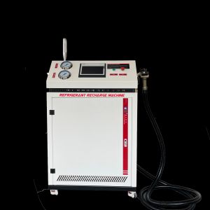 China PLC Fully Automatic R32 R290 Refrigerant Charging Machine Ac Gas Recovery Filling Recharge Machine on sale