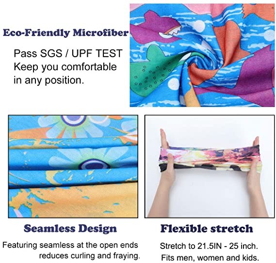 Seamless Multifuntional Wrist Custom Face Shields Bandanas