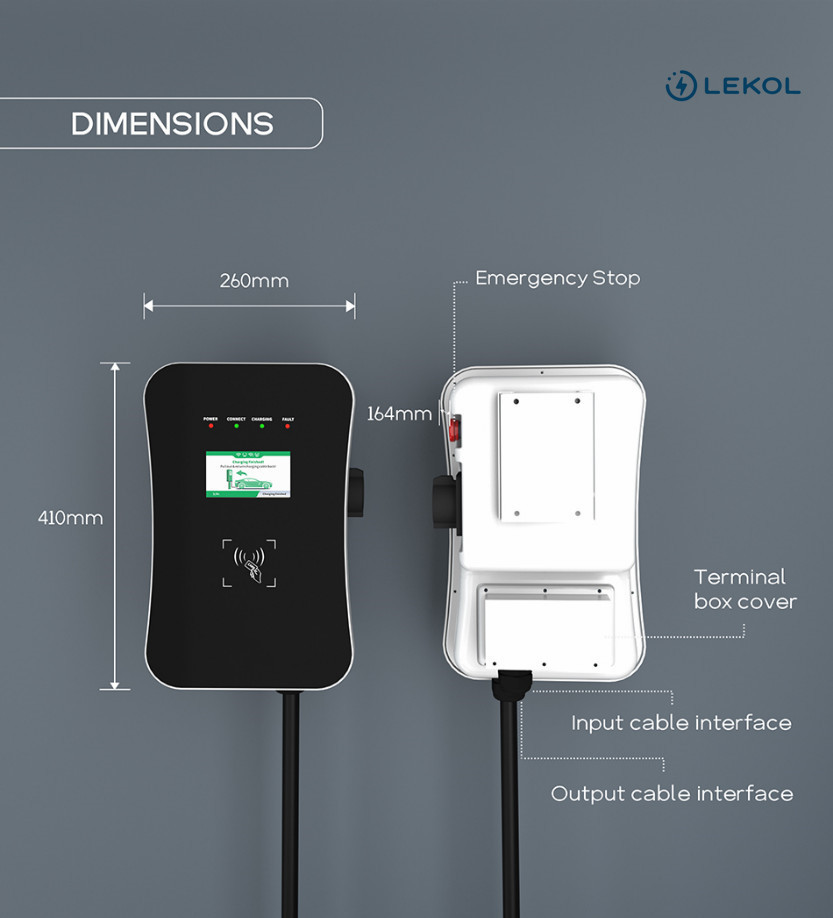 11kW 16A AC Type2 IP65 EV Car Charger Wall Box WiFi And RFID Christmas