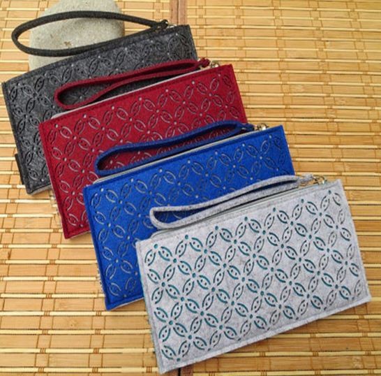 high quality reasonable price promotional felt purse factory with various color