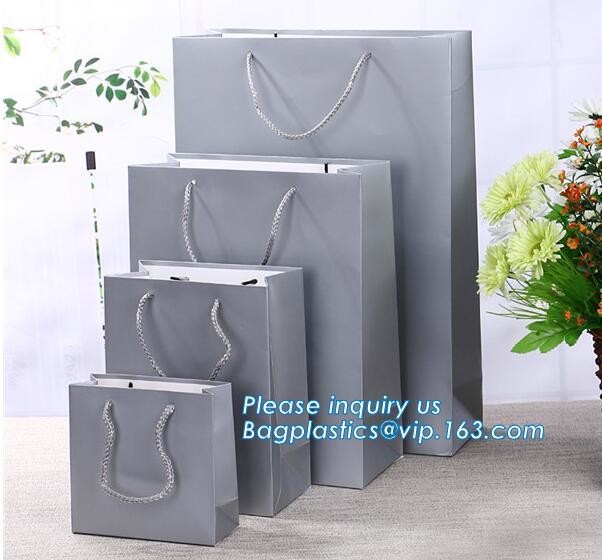 Luxury paper bags with handles Different Sizes,250gsm art paper shopping carrier bag custom printing with handle rope