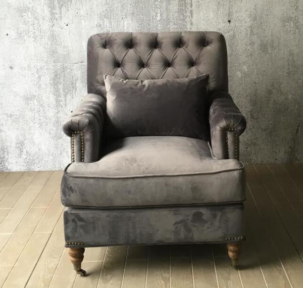 Fabric upholstery oak wood hotel lounge chair/single sofa/living room single
