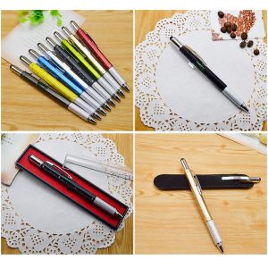 Personalized Custom Plastic 6 in 1 Tool Pen with Ruler Level and Two-Head