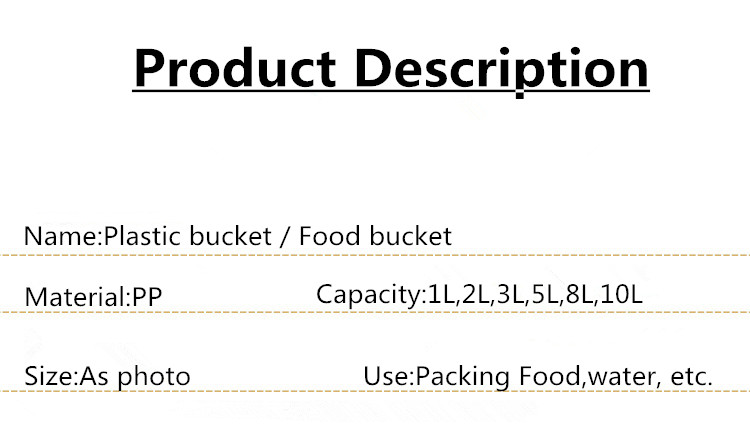 Food Grade PP Raw Materials Customized Plastic Bucket Elevator for Clear 3L Bucket