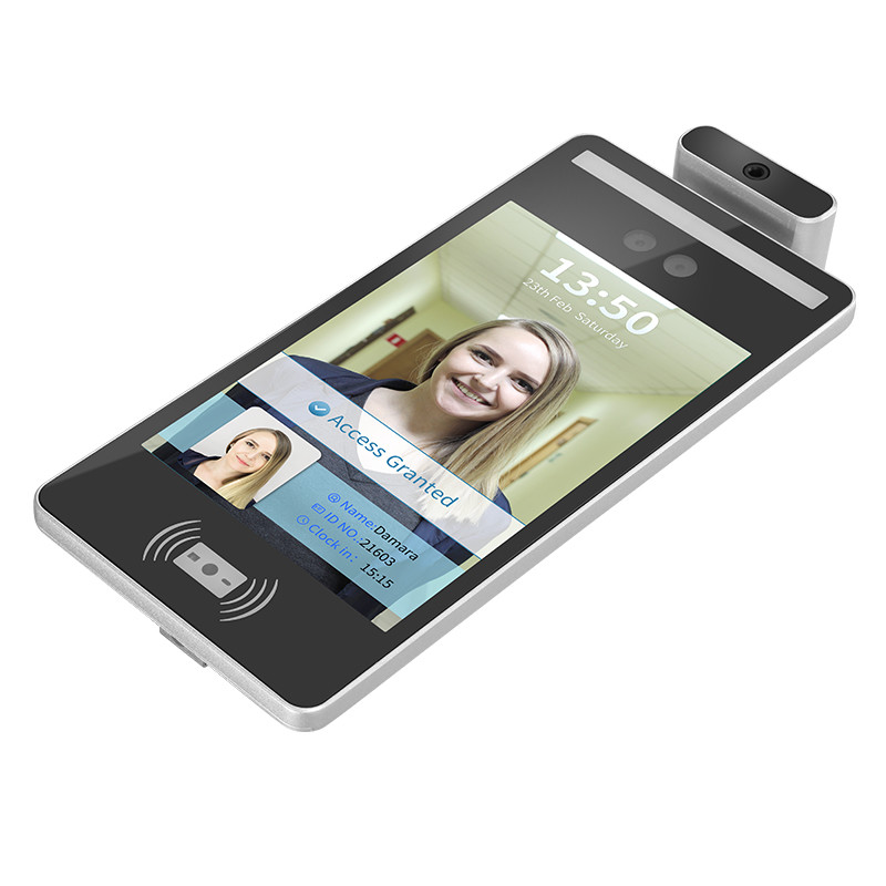 QR Code 8 Inch Facial Recognition Temperature Scanner Home Access Control
