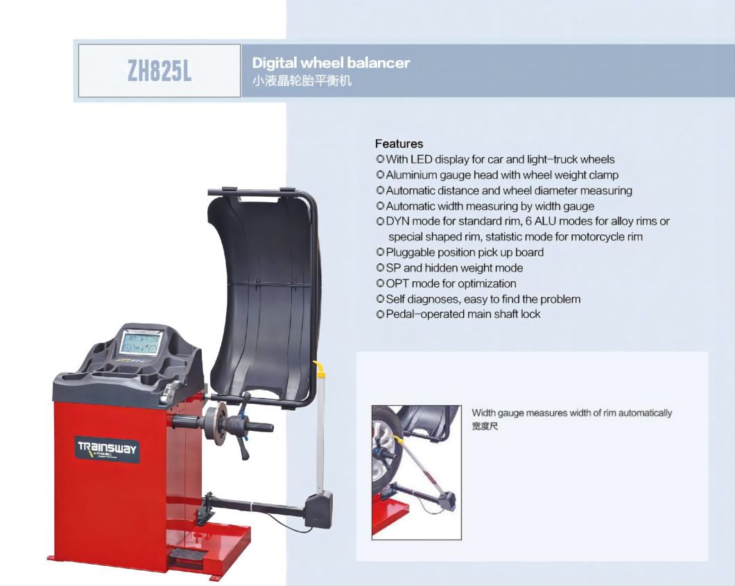Tire Tools Tyre Equipment Tire Testing Machine Digital Wheel Balancer Trainsway Zh825L