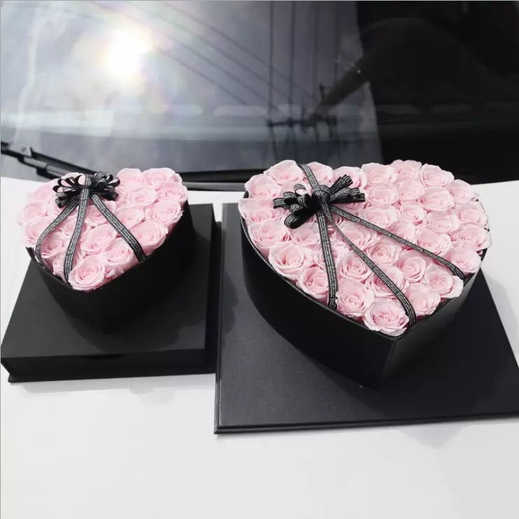 Valentines day best gift 5-6cm preserved rose customized design stabilized rose in heart shape gift box Fresh flower
