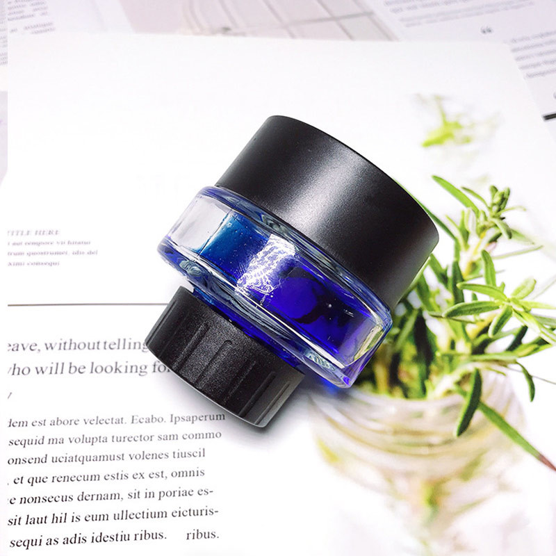 Office Round Clear Blank 30ml Glass Ink Bottle With Cap