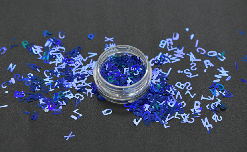 Excellent Nail Art Effect Poly Holographic Chunky Glitter Letter Shape Glitter Mix for Crafts within 365 Colors