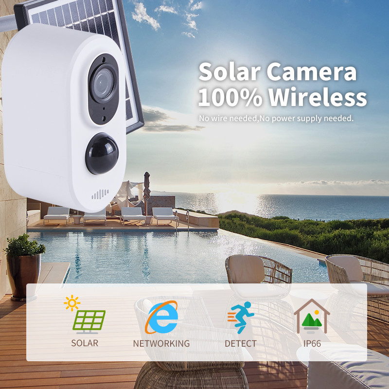 Glomarket Tuya Smart Home Wireless WiFi Camera Infrared Hd Night Vision Camera Supports Solar Charging Security Camara