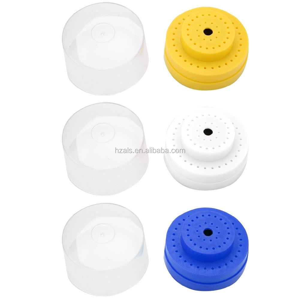 60 Holes Slots Round Dental Bur Box Organizer Block Holder 3 Colors OEM