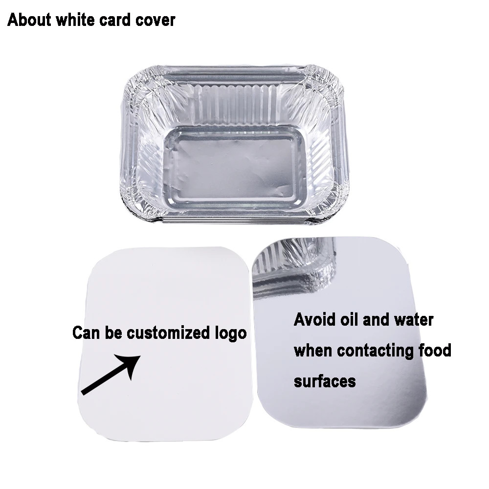 Disposable Food Grade Aluminium Container 450ml And 800ml Tin Foil Trays With Plastic Lid For Food Packaging