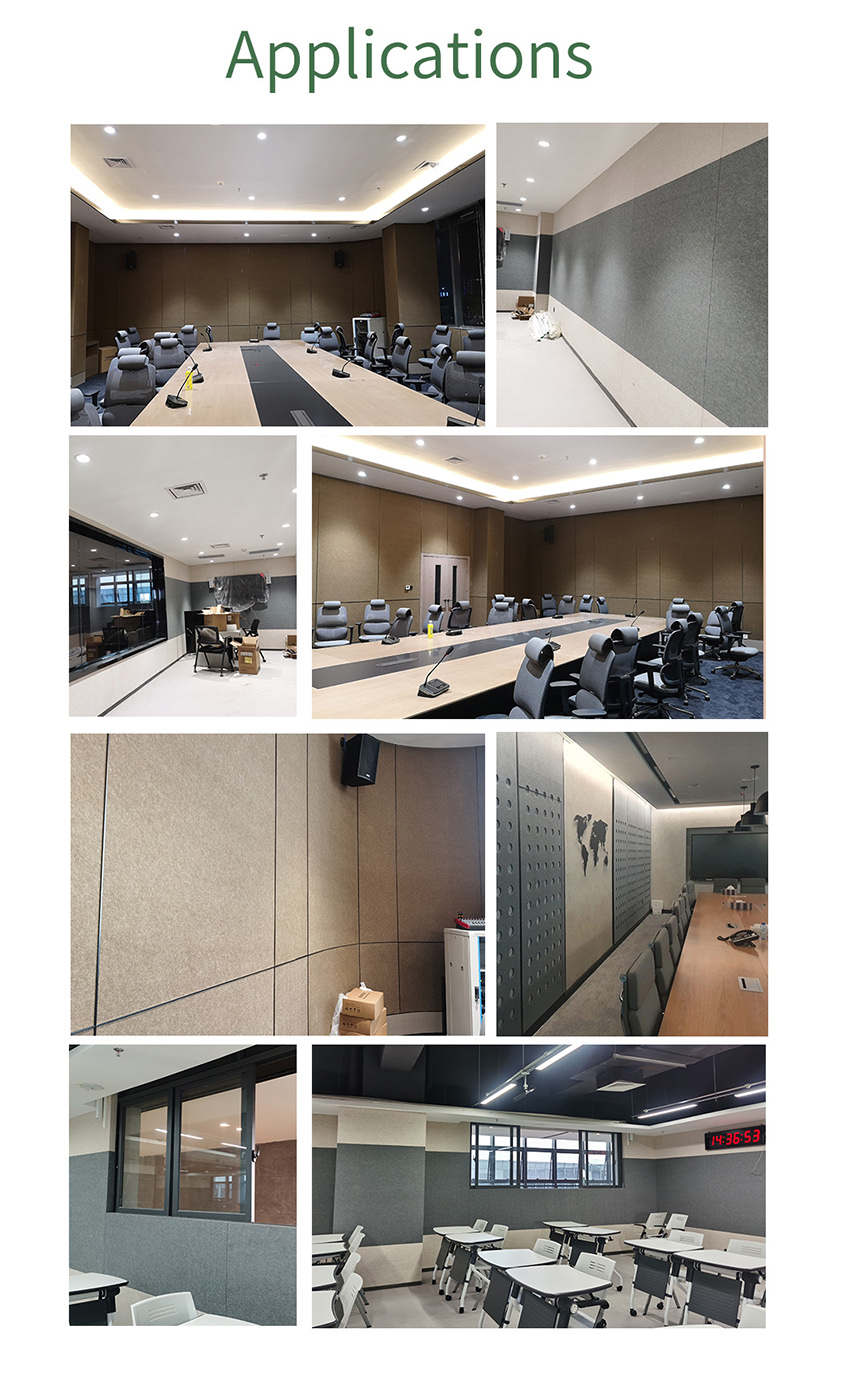 Indoor Decorative Soundproof Wall Panel Pet Felt 100% Polyester Fiber Acoustic Panel For Meerting Room