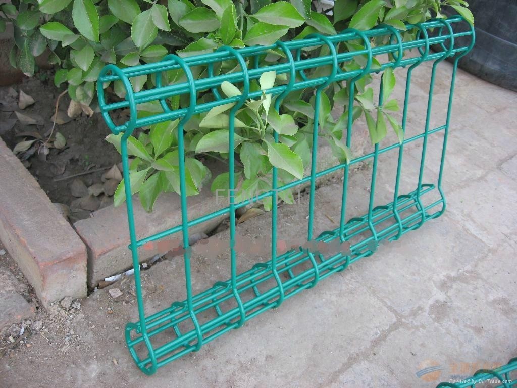 Double circle garden fence ,Double Ringed Mesh Fence Panels ,Powder Coated