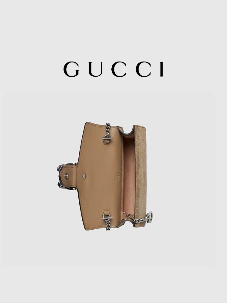 Small GUCCI Dionysus Embellished Branded Ladies Handbag Coated Canvas Suede
