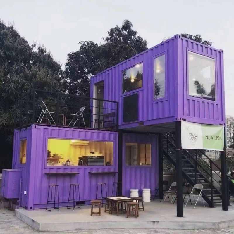 40ft Sandwich Panel Steel Structure Container House with Bathroom and Steel Door