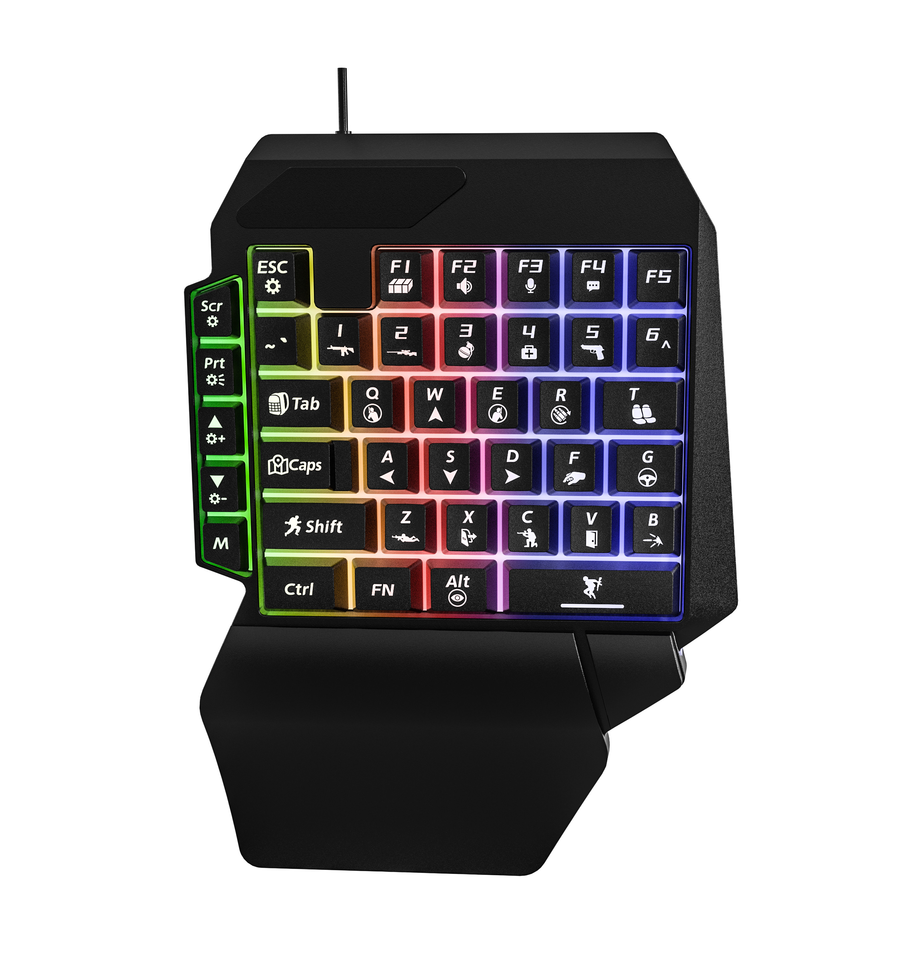 40-key Gaming Keyboard For One-handed Use Compact Design For FPS And RTS Gamers