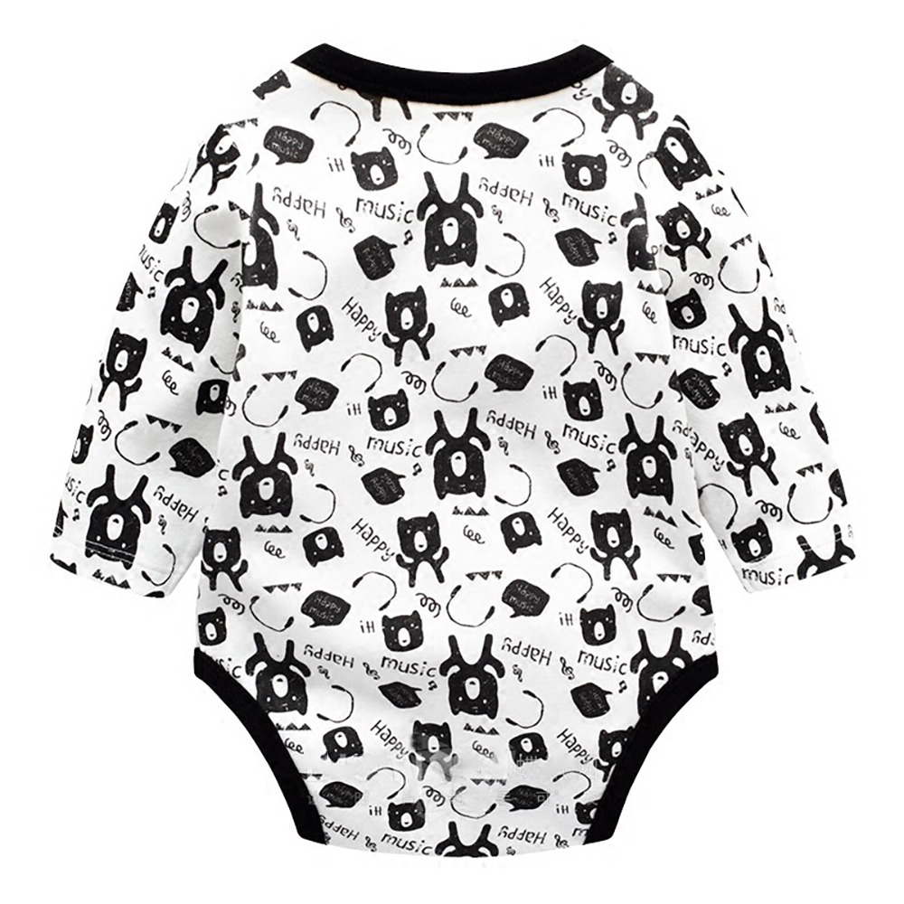 Spring Autumn Cotton Long Sleeve Plain Printed Baby Girl Boy Rompers Jumpsuits